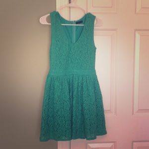 Green mini dress